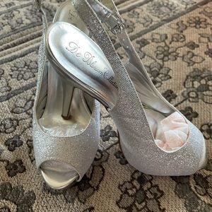 Glitter/ Sparkly Silver Heels